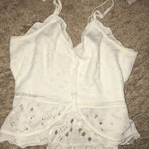 White kimchi blue camisole knit crop top